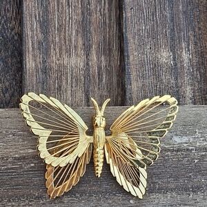 MONET Menagarie Gold Butterfly Brooch